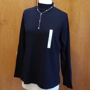 NWT Black Mock Turtle Neck Size M